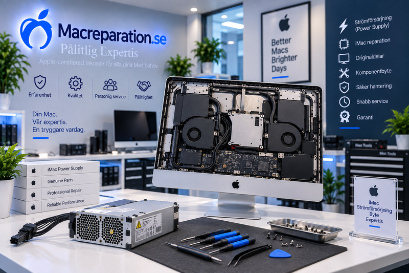 iMac strömförsörjning reparation